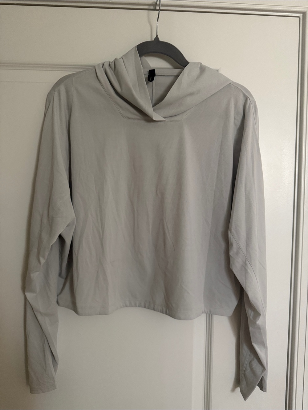 Lululemon Light Gray Hooded Long Sleeve Top OS